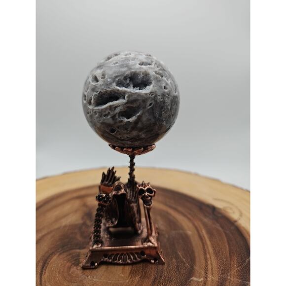 Druzy Ocean Jasper Sphere 62mm With Stand - Picture 1 of 10